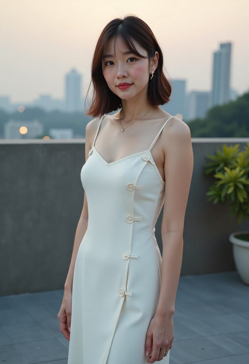 穹撑着洋伞站在庭院